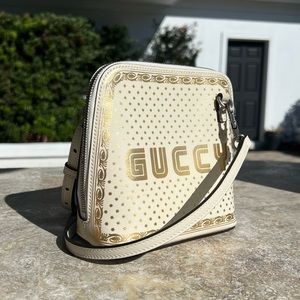 White Gucci Mini Guccy Sega Crossbody Bag